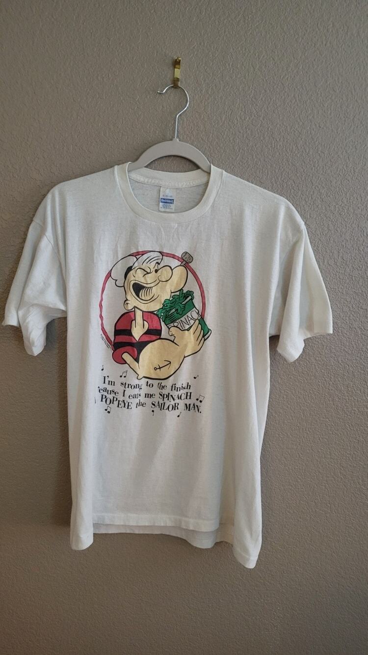 Vintage 1984 Popeye the Sailor Man Shirt XL Healthknit Made in USA 80s 50/50